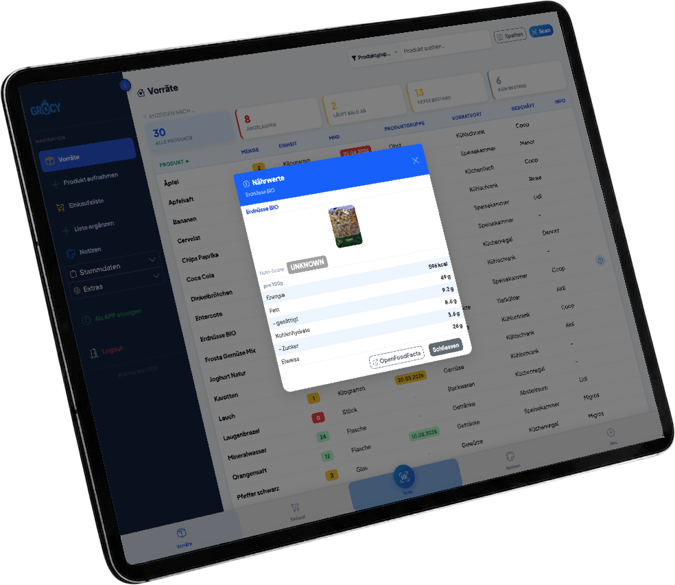 Vorräte iPad